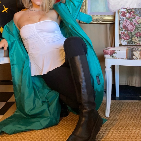 Emerald Green Trench Coat - Picture 3 of 5